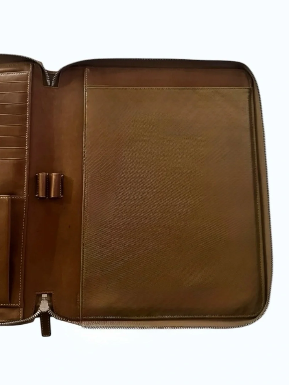 Coach Vintage Brown Leather Bi-fold Portfolio Notebook Organizer 12.5